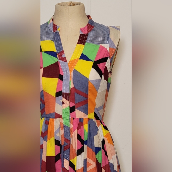 Anthropology Plenty by Tracy Reece  colorful cotton dress with mesh. Size small. - Picture 9 of 9